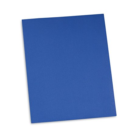UNIVERSAL Two-Pocket Portfolio, Embossed Leather Grain Paper, Light Blue, PK25 UNV56601EE
